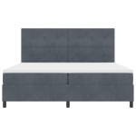 vidaXL Pat cu arcuri cu saltea Gri închis 200 x 200 cm Catifea vidaXL Pat cu arcuri cu saltea Gri închis 200 x 200 cm Catifea