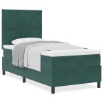Pat cu arcuri vidaXL și saltea Verde închis 100x200 cm din catifea Pat cu arcuri vidaXL și saltea Verde închis 100x200 cm din catifea