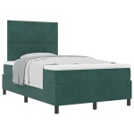 vidaXL Pat cu arcuri cu saltea Verde închis 120 x 200 cm Catifea vidaXL Pat cu arcuri cu saltea Verde închis 120 x 200 cm Catifea