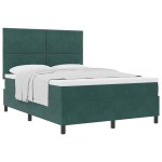 vidaXL Pat cu arcuri cu saltea Verde închis 140 x 190 cm Catifea vidaXL Pat cu arcuri cu saltea Verde închis 140 x 190 cm Catifea