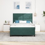 vidaXL Pat cu arcuri cu saltea Verde închis 140 x 190 cm Catifea vidaXL Pat cu arcuri cu saltea Verde închis 140 x 190 cm Catifea