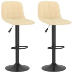 vidaXL Scaune de bar, 2 buc., crem, catifea vidaXL Scaune de bar, 2 buc., crem, catifea