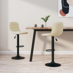 vidaXL Scaune de bar, 2 buc., crem, catifea vidaXL Scaune de bar, 2 buc., crem, catifea