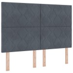 Pat cu saltea vidaXL Grey închis 140x200 cm Catifea Pat cu saltea vidaXL Grey închis 140x200 cm Catifea