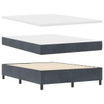 Pat cu saltea vidaXL Grey închis 140x200 cm Catifea Pat cu saltea vidaXL Grey închis 140x200 cm Catifea