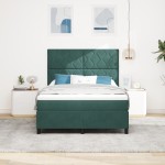 vidaXL Pat cu arcuri cu saltea Verde închis 140 x 200 cm Catifea vidaXL Pat cu arcuri cu saltea Verde închis 140 x 200 cm Catifea