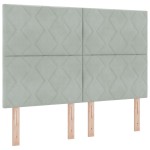 Pat Box Spring vidaXL cu Saltea Gri Deschis 160x200 cm Catifea Pat Box Spring vidaXL cu Saltea Gri Deschis 160x200 cm Catifea