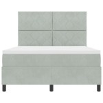 Pat Box Spring vidaXL cu Saltea Gri Deschis 160x200 cm Catifea Pat Box Spring vidaXL cu Saltea Gri Deschis 160x200 cm Catifea