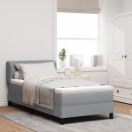 Pat cu arcuri box și saltea vidaXL Gri deschis 80x200 cm Fabricat Pat cu arcuri box și saltea vidaXL Gri deschis 80x200 cm Fabricat