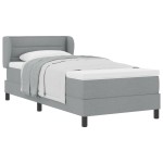 Pat cu arcuri box și saltea vidaXL Gri deschis 80x200 cm Fabricat Pat cu arcuri box și saltea vidaXL Gri deschis 80x200 cm Fabricat