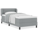 Pat cu arcuri box și saltea vidaXL Gri deschis 80x200 cm Fabricat Pat cu arcuri box și saltea vidaXL Gri deschis 80x200 cm Fabricat
