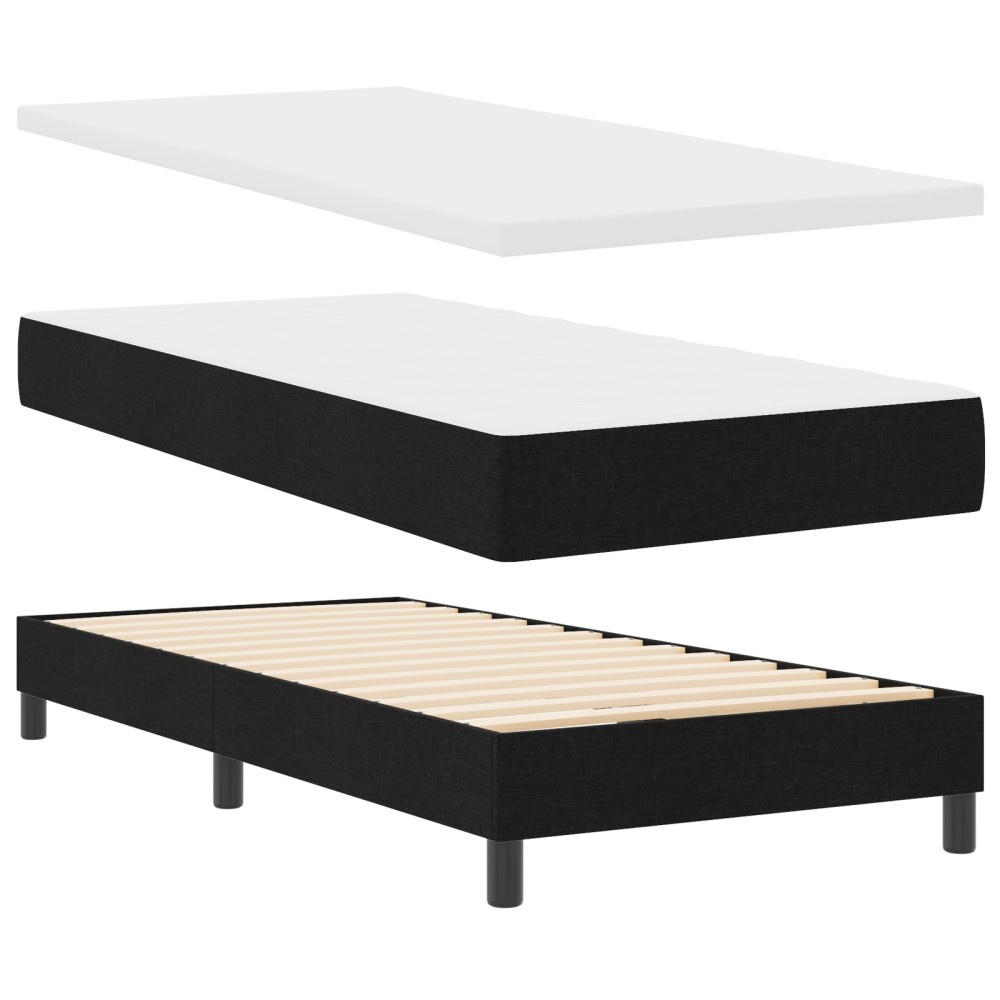 Pat cu saltea Box Spring vidaXL Negru 90x190 cm Fabricat