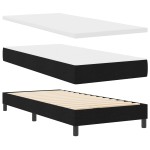 Pat Box Spring vidaXL cu saltea Negru 90x200 cm Fabric Pat Box Spring vidaXL cu saltea Negru 90x200 cm Fabric