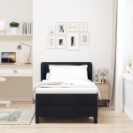 Pat Box Spring vidaXL cu saltea Negru 90x200 cm Fabric Pat Box Spring vidaXL cu saltea Negru 90x200 cm Fabric