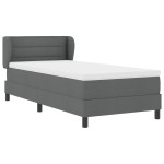 Pat Box Spring vidaXL cu Saltea Gri Închis 100x200 cm Fabric Pat Box Spring vidaXL cu Saltea Gri Închis 100x200 cm Fabric
