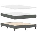 Pat cu arcuri vidaXL cu saltea gri închis 160x200 cm țesătură Pat cu arcuri vidaXL cu saltea gri închis 160x200 cm țesătură