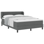 Pat cu arcuri vidaXL cu saltea gri închis 160x200 cm țesătură Pat cu arcuri vidaXL cu saltea gri închis 160x200 cm țesătură