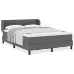 Pat cu arcuri vidaXL cu saltea gri închis 160x200 cm țesătură Pat cu arcuri vidaXL cu saltea gri închis 160x200 cm țesătură