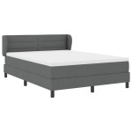 Pat cu arcuri vidaXL cu saltea gri închis 160x200 cm țesătură Pat cu arcuri vidaXL cu saltea gri închis 160x200 cm țesătură