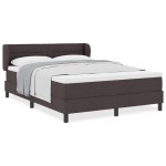 Pat cu saltea vidaXL cu tablie maro închis 160x200 cm din material textil Pat cu saltea vidaXL cu tablie maro închis 160x200 cm din material textil