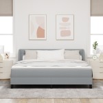 Pat cu saltea vidaXL Gri deschis 180x200 cm Textil Pat cu saltea vidaXL Gri deschis 180x200 cm Textil