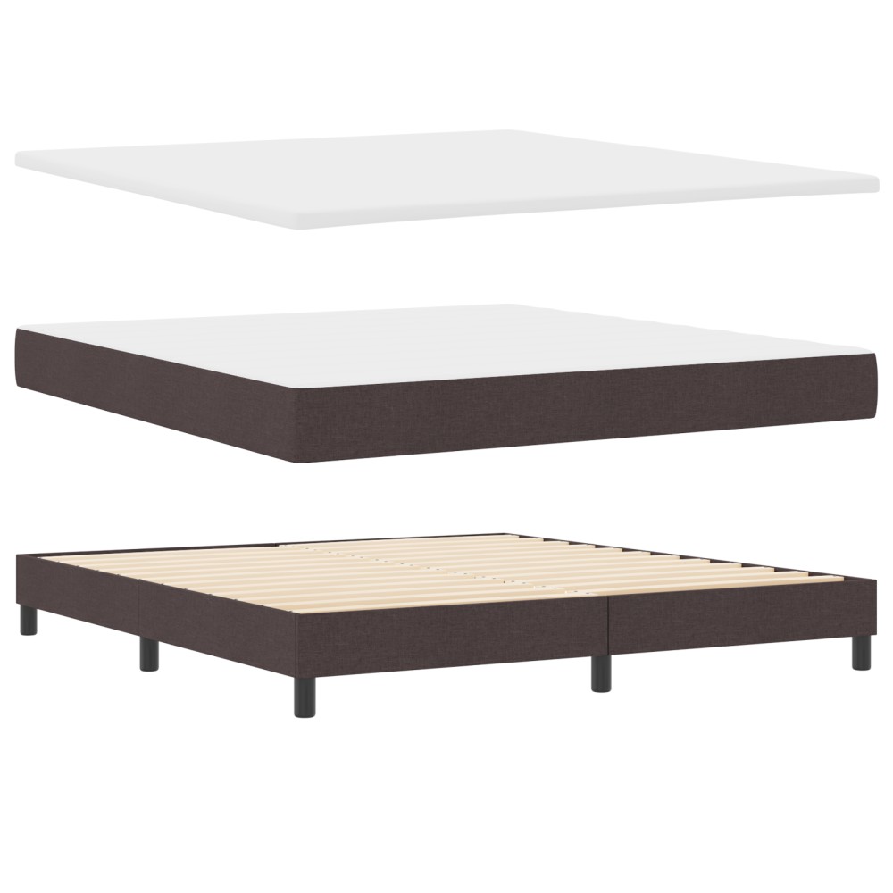 Pat Box Spring vidaXL cu Saltea Maro Închis 180x200 cm Material