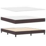 Pat Box Spring vidaXL cu Saltea Maro Închis 180x200 cm Material Pat Box Spring vidaXL cu Saltea Maro Închis 180x200 cm Material
