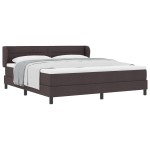 Pat Box Spring vidaXL cu Saltea Maro Închis 180x200 cm Material Pat Box Spring vidaXL cu Saltea Maro Închis 180x200 cm Material