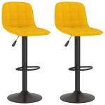 vidaXL Scaune de bar, 2 buc., galben, catifea vidaXL Scaune de bar, 2 buc., galben, catifea