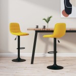 vidaXL Scaune de bar, 2 buc., galben, catifea vidaXL Scaune de bar, 2 buc., galben, catifea