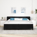 vidaXL Cadru cu arcuri și saltea neagră 200x200 cm țesătură