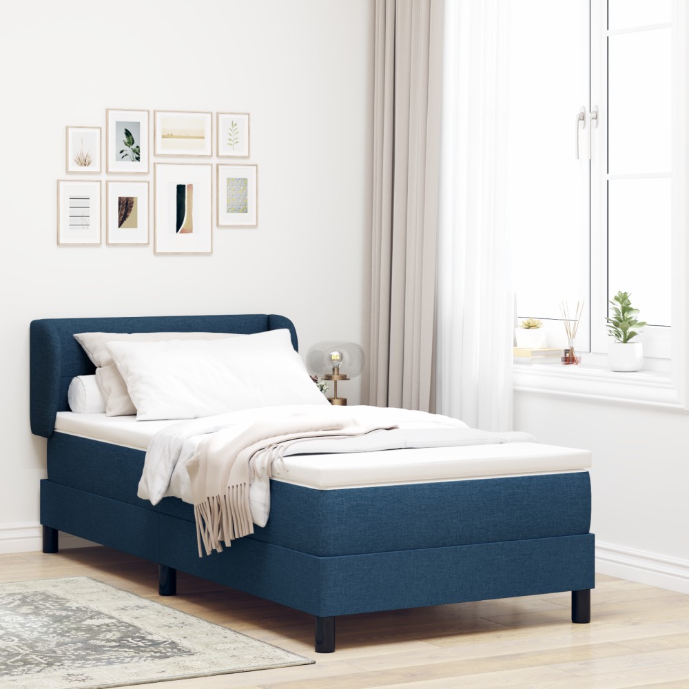 Pat cu saltea Box Spring vidaXL Albastru 80x200 cm Fabrică