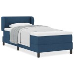 Pat cu saltea Box Spring vidaXL Albastru 80x200 cm Fabrică Pat cu saltea Box Spring vidaXL Albastru 80x200 cm Fabrică