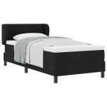 Pat Box Spring vidaXL cu Saltea Negru 90x200 cm Din Material Textil Pat Box Spring vidaXL cu Saltea Negru 90x200 cm Din Material Textil