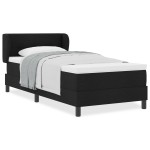 Pat Box Spring vidaXL cu Saltea Negru 90x200 cm Din Material Textil Pat Box Spring vidaXL cu Saltea Negru 90x200 cm Din Material Textil