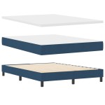 Pat cu arcuri Box Spring vidaXL cu saltea Albastru 140x200 cm Textil Pat cu arcuri Box Spring vidaXL cu saltea Albastru 140x200 cm Textil