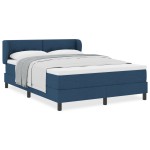 Pat cu arcuri Box Spring vidaXL cu saltea Albastru 140x200 cm Textil Pat cu arcuri Box Spring vidaXL cu saltea Albastru 140x200 cm Textil