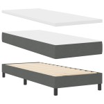 Pat cu saltea Box Spring vidaXL Gri închis 80x200 cm Textil Pat cu saltea Box Spring vidaXL Gri închis 80x200 cm Textil