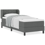 Pat cu saltea Box Spring vidaXL Gri închis 80x200 cm Textil Pat cu saltea Box Spring vidaXL Gri închis 80x200 cm Textil