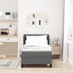 Pat cu saltea Box Spring vidaXL Gri închis 80x200 cm Textil Pat cu saltea Box Spring vidaXL Gri închis 80x200 cm Textil