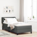 Pat cu saltea Box Spring vidaXL Gri închis 90x190 cm Fabric Pat cu saltea Box Spring vidaXL Gri închis 90x190 cm Fabric