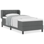 Pat cu saltea Box Spring vidaXL Gri închis 90x190 cm Fabric Pat cu saltea Box Spring vidaXL Gri închis 90x190 cm Fabric