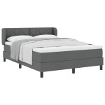 Pat cu saltea vidaXL cu arcuri, Gri închis 140x200 cm, Fabric Pat cu saltea vidaXL cu arcuri, Gri închis 140x200 cm, Fabric