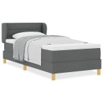 Pat Box Spring cu Saltea vidaXL Gri Închis 80x200 cm Textil Pat Box Spring cu Saltea vidaXL Gri Închis 80x200 cm Textil