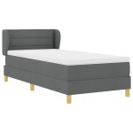 Pat Box Spring cu Saltea vidaXL Gri Închis 80x200 cm Textil Pat Box Spring cu Saltea vidaXL Gri Închis 80x200 cm Textil