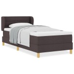 vidaXL Pat cu arcuri și saltea crem 90x200 cm Maro închis 80 x 200 cm vidaXL Pat cu arcuri și saltea crem 90x200 cm Maro închis 80 x 200 cm
