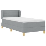 Pat Box Spring vidaXL cu Saltea Gri Deschis 90x200 cm țesătură Pat Box Spring vidaXL cu Saltea Gri Deschis 90x200 cm țesătură