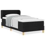 Pat Box Spring vidaXL cu Saltea Negru 100x200 cm Textil Pat Box Spring vidaXL cu Saltea Negru 100x200 cm Textil