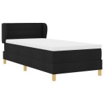 Pat Box Spring vidaXL cu Saltea Negru 100x200 cm Textil Pat Box Spring vidaXL cu Saltea Negru 100x200 cm Textil