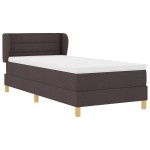 Pat cu arcuri box și saltea vidaXL Maro închis 100x200 cm din material textil Pat cu arcuri box și saltea vidaXL Maro închis 100x200 cm din material textil